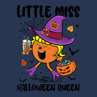 Little Miss Halloween Queen Pumpkin Vintage T Shir Ladies Denim Jacket | Artistshot