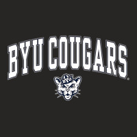 Mens Byu Cougars Arch Over Black Officially Licens Ladies Fitted T-shirt | Artistshot