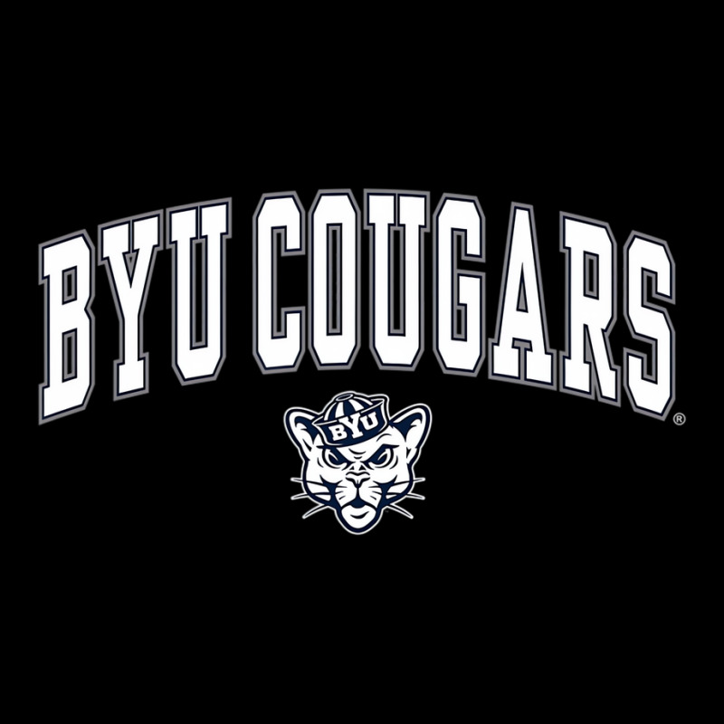 Mens Byu Cougars Arch Over Black Officially Licens Cropped Sweater by joycez | Artistshot