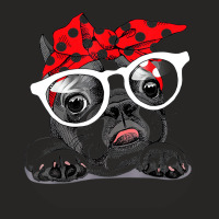 Cute French Bulldog Colorful Headband And Glasses Ladies Fitted T-shirt | Artistshot