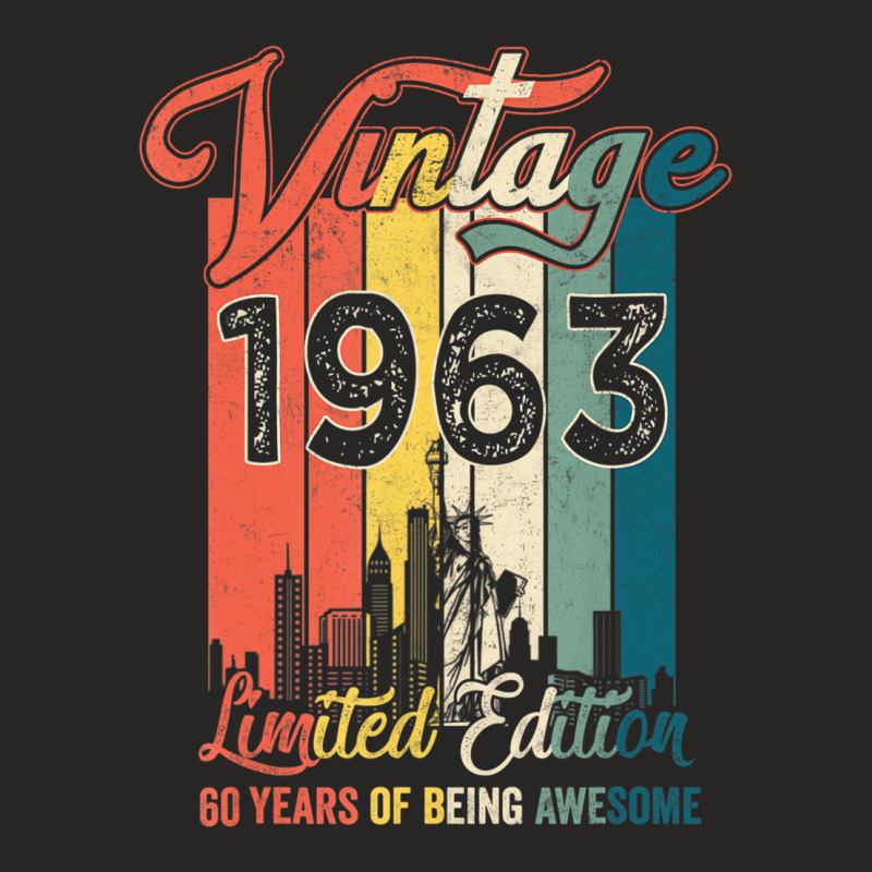 Vintage 1963 60 Years Of Being Awesome Gift Limite Ladies Fitted T-Shirt by bantonjo | Artistshot