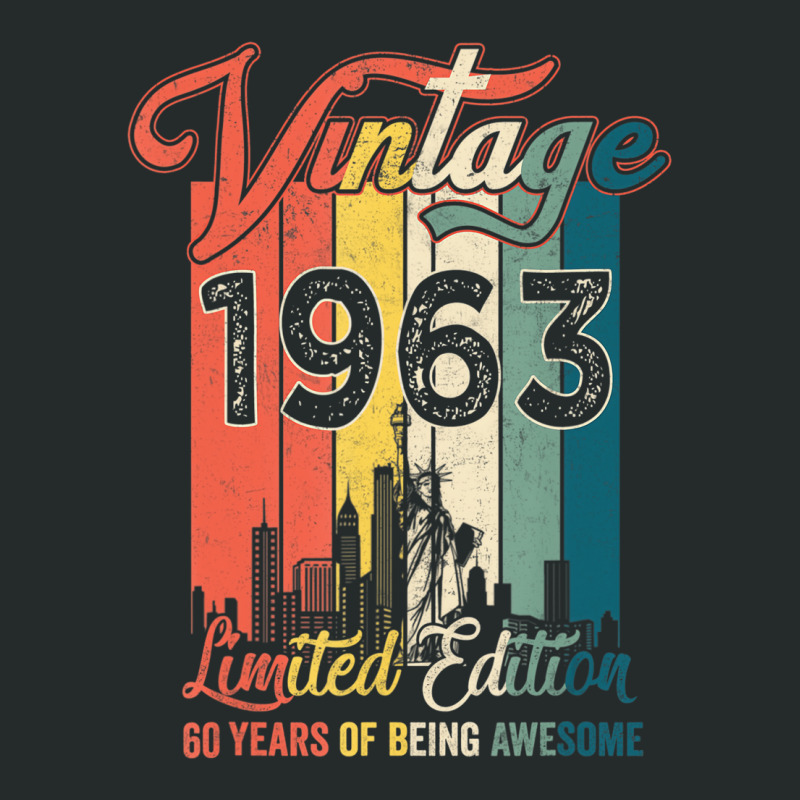 Vintage 1963 60 Years Of Being Awesome Gift Limite Women's Triblend Scoop T-shirt by bantonjo | Artistshot