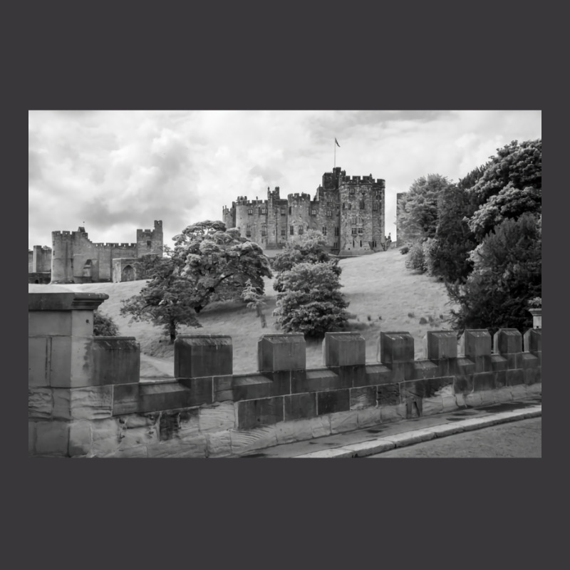 Alnwick Castle In Black And White 1 Ladies Curvy T-Shirt by cobelldanishr | Artistshot