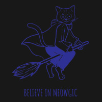 Believe In Magic Pun With Flying Witch Cat Flannel Shirt | Artistshot