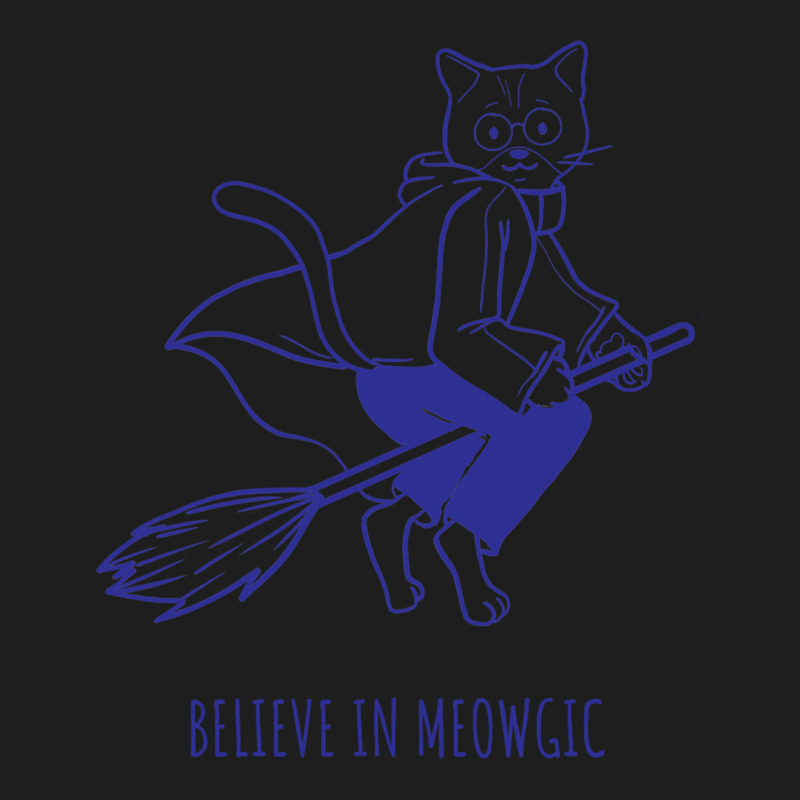 Believe In Magic Pun With Flying Witch Cat Classic T-shirt by alfanomearsb | Artistshot