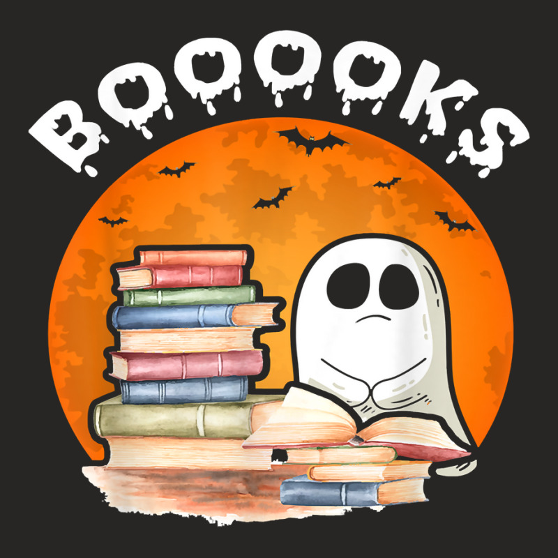 Book Books Ghost Reading Books Lovers Halloween Pa Ladies Fitted T-Shirt by Regorgeous | Artistshot