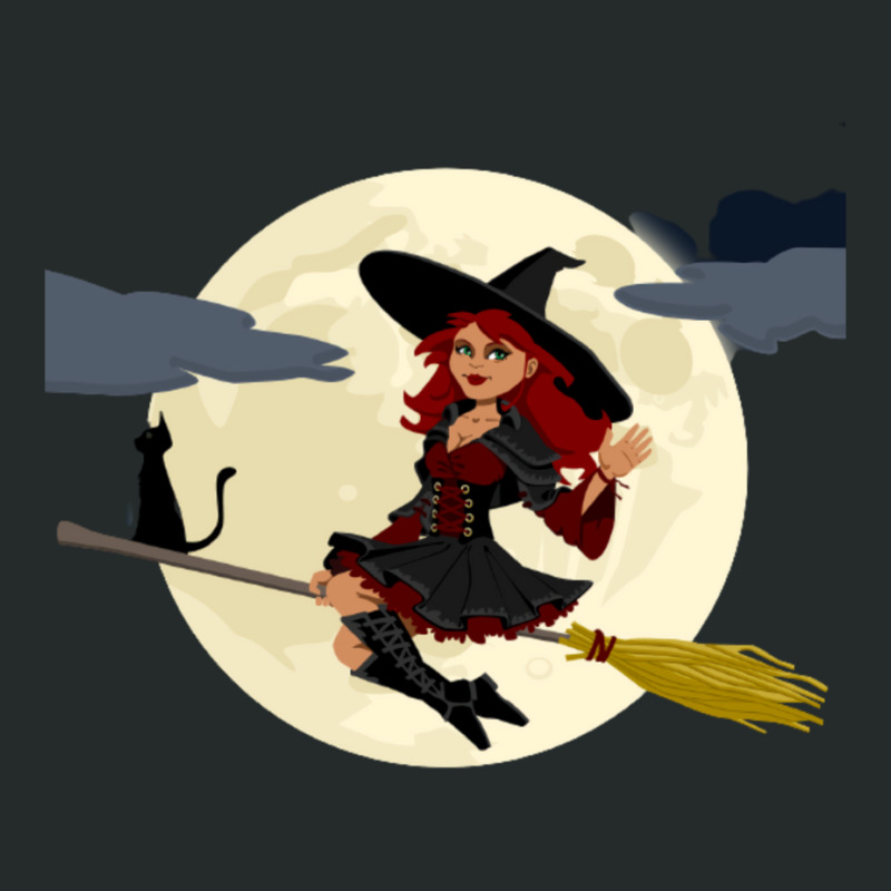 Broom Flying In Full Moon Women's Triblend Scoop T-shirt by alfanomearsb | Artistshot