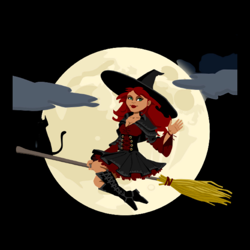 Broom Flying In Full Moon Women's V-Neck T-Shirt by alfanomearsb | Artistshot