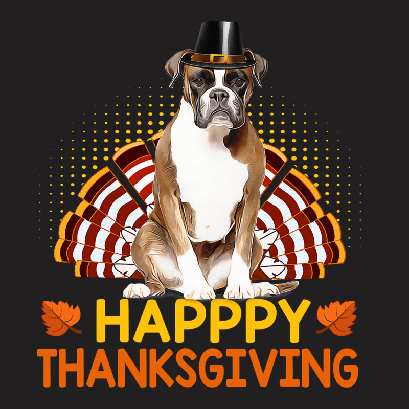Boxer Happy Thanksgiving Funny Boxer Dog Pilgrim T T-shirt | Artistshot
