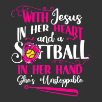 Jesus In Her Heart Softball Hand Funny Pitcher For Baby Bodysuit | Artistshot