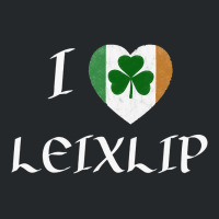 I Love Leixlip Ireland Eire Flag Heart Shamrock Crewneck Sweatshirt | Artistshot