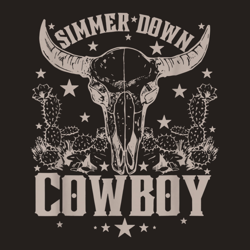 Simmer Down Cowboy Cowgirl, Western Cow Skull Tank Top | Artistshot