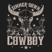 Simmer Down Cowboy Cowgirl, Western Cow Skull Classic T-shirt | Artistshot