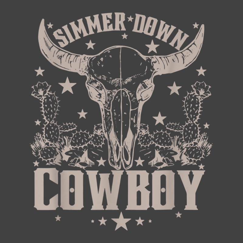 Simmer Down Cowboy Cowgirl, Western Cow Skull Vintage T-shirt | Artistshot