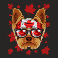 Canadian Yorkshire Terrier Patriotic Canada Flag M Ladies Fitted T-shirt | Artistshot