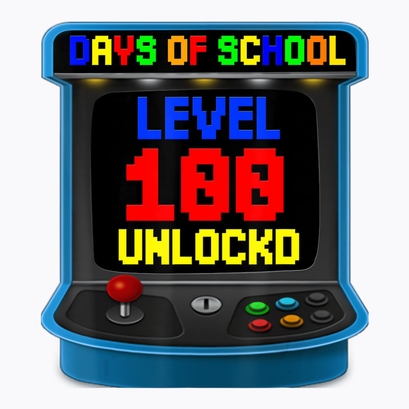 Level 100 Days Of School Unlocked Video Game Arcad T-Shirt by heffopance | Artistshot