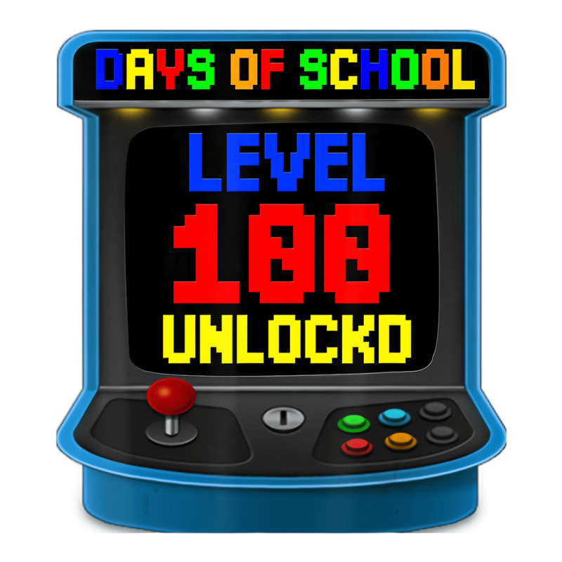 Level 100 Days Of School Unlocked Video Game Arcad Crewneck Sweatshirt by heffopance | Artistshot