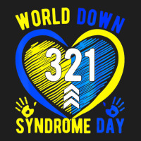 Blue Yellow Heart 21 World Down Syndrome Awareness Classic T-shirt | Artistshot