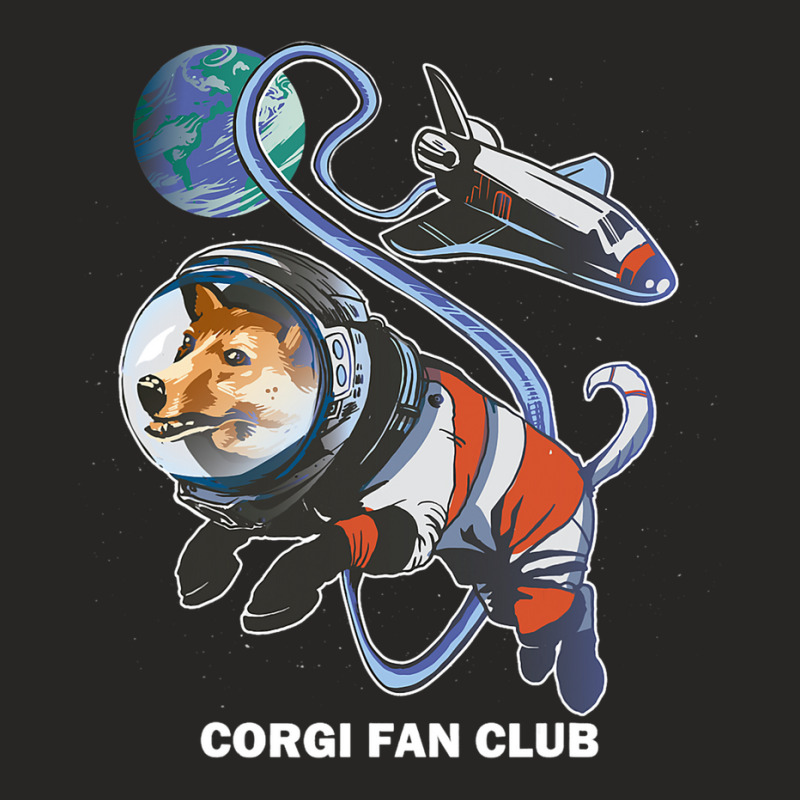 Corgi Dog Cute Playful Puppy Astronaut Space Ladies Fitted T-Shirt by Fabulousam | Artistshot