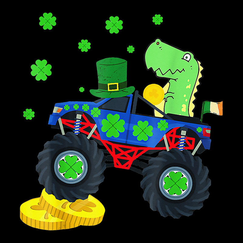 Dinosaur St Patrick's Day Monster Truck Irish V-neck Tee | Artistshot