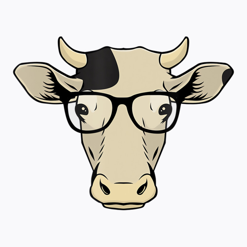 Funny Hipster Cow In Spectacles Cattle Eye Glasses T-shirt | Artistshot