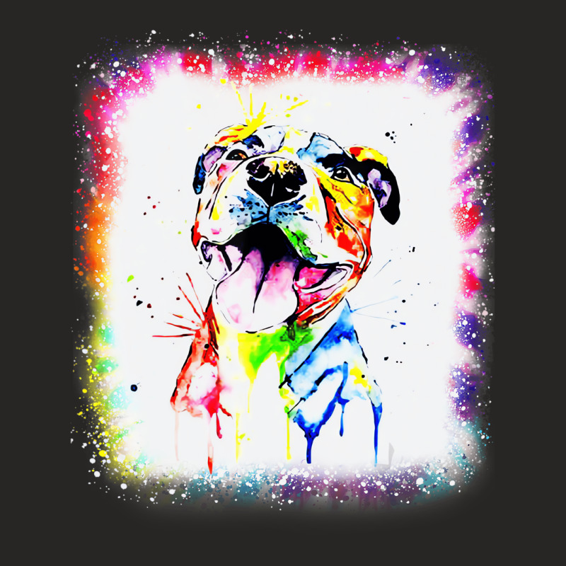 Pit Bull Terrier Dog, Dad Mom Boy Girl Tie Dye Ble Ladies Fitted T-Shirt by africaka | Artistshot