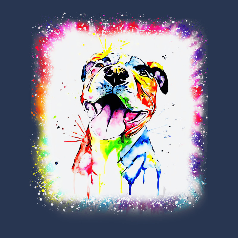 Pit Bull Terrier Dog, Dad Mom Boy Girl Tie Dye Ble Ladies Denim Jacket by africaka | Artistshot