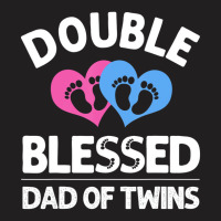 Funny New Dad Of Twins Gift For Men Father Announc T-shirt | Artistshot