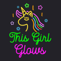 This Girl Glows Retro 80s Birthday Party Eighties Unisex Sherpa-lined Denim Jacket | Artistshot