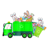 Bunny Riding Garbage Truck Easter Day Bunny Garbag V-neck Tee | Artistshot