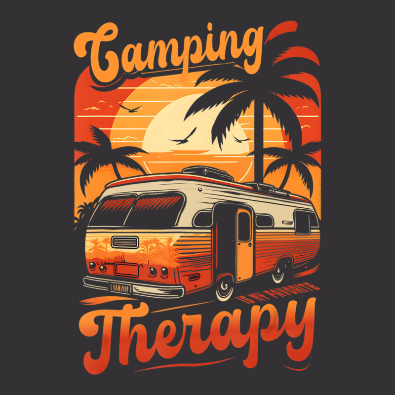 Camping Is My Favorite Therapy Fun Summer Beach Ca Vintage Hoodie And Short Set | Artistshot