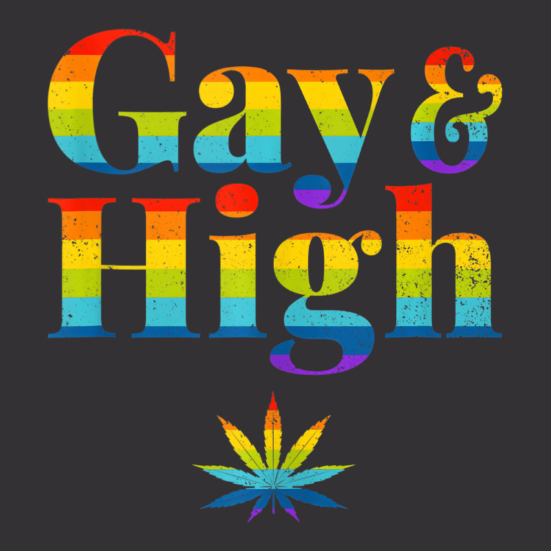 Gay & High Funny Marijuana Lgbt Pride Weed Stoner Vintage Hoodie And Short Set | Artistshot