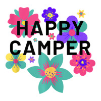 Happy Camper Floral Layering Flowers Camping Tee F V-neck Tee | Artistshot