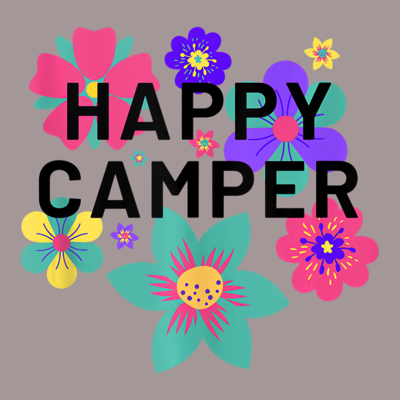 Happy Camper Floral Layering Flowers Camping Tee F Vintage Hoodie | Artistshot