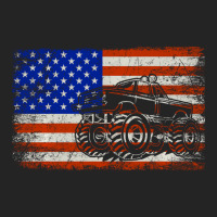 Vintage Monster Truck Lovers American Flag Funny K 3/4 Sleeve Shirt | Artistshot