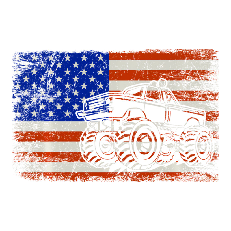 Vintage Monster Truck Lovers American Flag Funny K Men's T-shirt Pajama Set | Artistshot