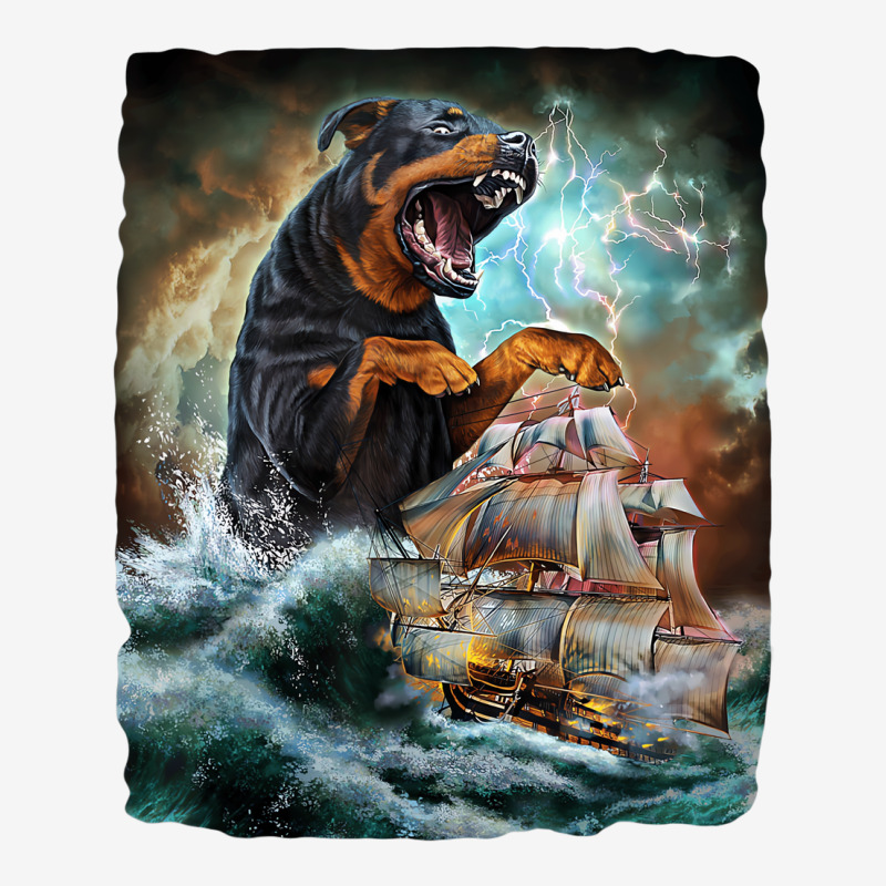 Rottweiler Dog As Kraken Attack A War Ship At High Toddler Hoodie | Artistshot