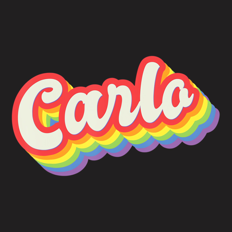 Carlo Pride Month Lgbtq Rainbow Flag Name Personal T-shirt | Artistshot