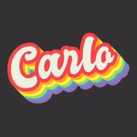 Carlo Pride Month Lgbtq Rainbow Flag Name Personal Vintage Hoodie | Artistshot