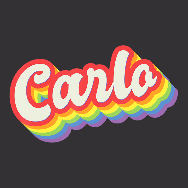 Carlo Pride Month Lgbtq Rainbow Flag Name Personal Vintage Hoodie | Artistshot