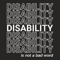 Womens Disability Is Not A Bad Word, Happy Disabil Ladies Fitted T-shirt | Artistshot