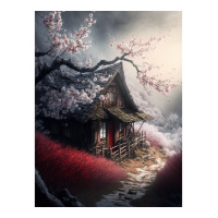 Beautiful Of House With Sakura Tree 3/4 Sleeve Shirt | Artistshot