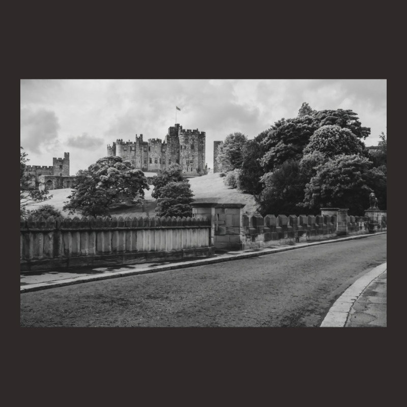 Alnwick Castle In Black And White Racerback Tank by bowsernevala4 | Artistshot