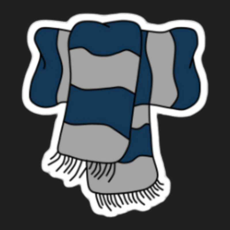 Blue And Grey Stripey Scarf T-Shirt by maasensabaghd | Artistshot