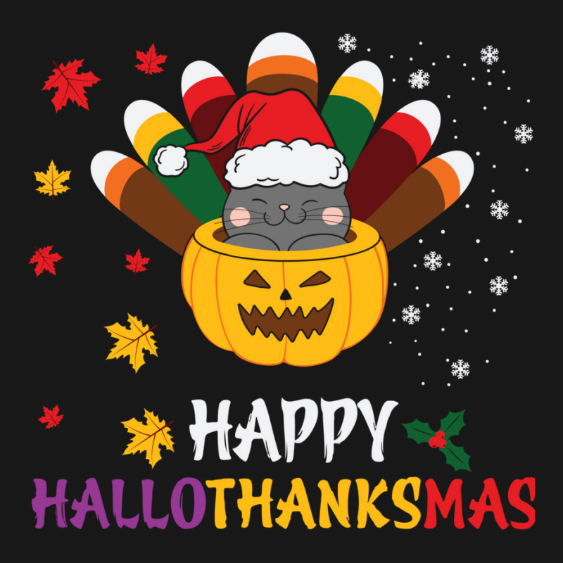 Happy Hallothanksmas Cats Lover Halloween Merry Ch Flannel Shirt by aldenmunnisd | Artistshot