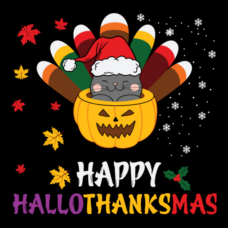 Happy Hallothanksmas Cats Lover Halloween Merry Ch Zipper Hoodie by aldenmunnisd | Artistshot