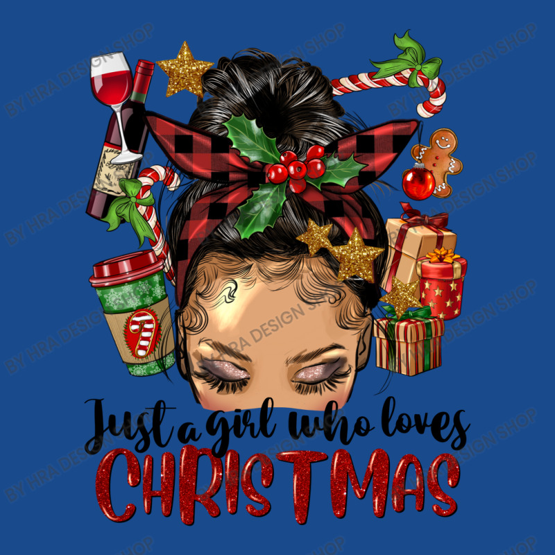 Just A Girl Who Loves Christmas Afro Messy Bun Lig Tank Top | Artistshot