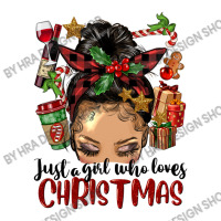 Just A Girl Who Loves Christmas Afro Messy Bun Lig 3/4 Sleeve Shirt | Artistshot