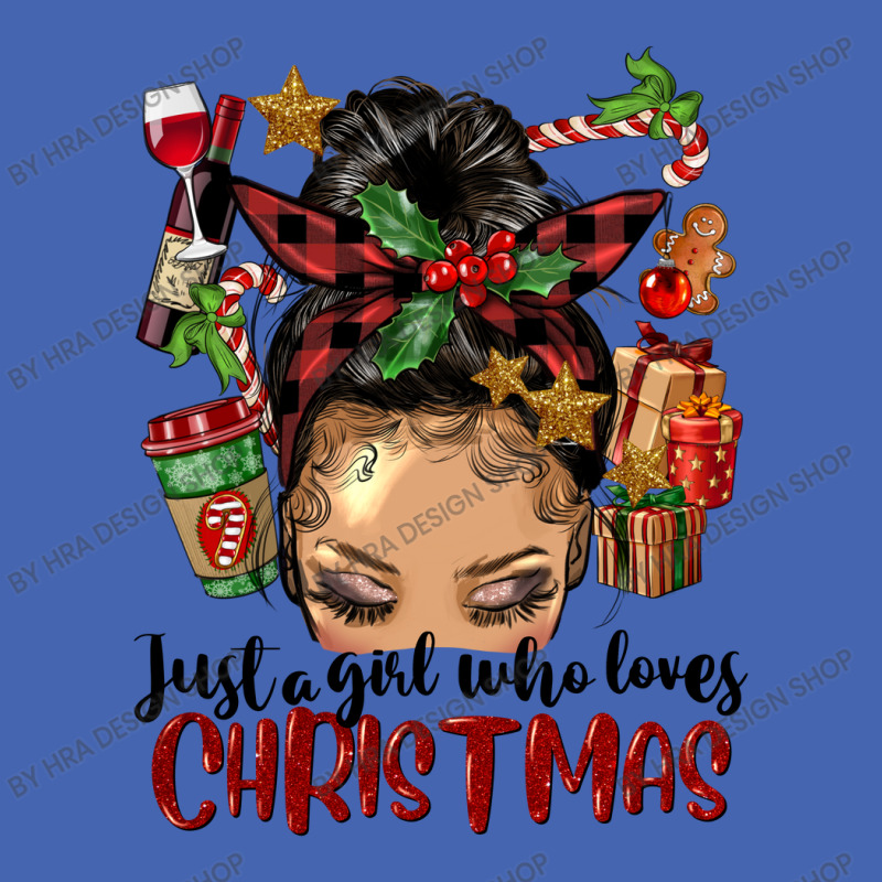 Just A Girl Who Loves Christmas Afro Messy Bun Lig Zipper Hoodie | Artistshot