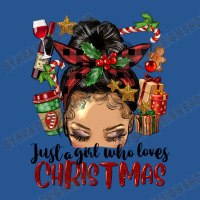 Just A Girl Who Loves Christmas Afro Messy Bun Lig Ladies Fitted T-shirt | Artistshot